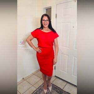 Elegant Red Midi Dress